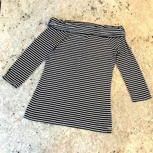 WHBM striped off the shoulder top XS